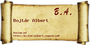 Bojtár Albert névjegykártya