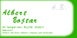 albert bojtar business card